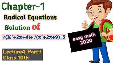 class 10th math chapter 1 exercise 1.4|how to solve radical equations having two radicals|fta online
