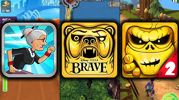 Angry Gran Run Vs Temple Run Brave Vs Zombie Run 2   Monster Runner Game