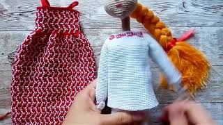 Шенкурский девичий костюм для интерьерной куколки.