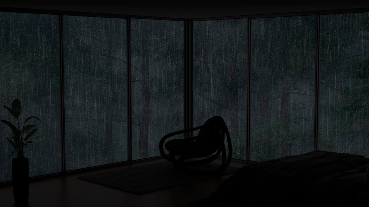 Relieve Stress With A Rainy Atmosphere in Cozy Bedroom - Eliminate ...