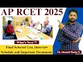 Final Selected List, Interview Schedule and Important Documents - APRCET 2025 #aprcet #aprcet2025