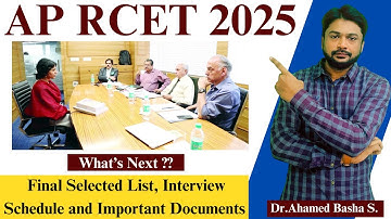 Final Selected List, Interview Schedule and Important Documents - APRCET 2025 #aprcet #aprcet2025