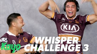 Footy players take on the Whisper Challenge - Part 3 | NRL | Kayo Sports