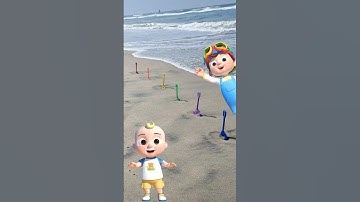 Learn Colors at the Beach  - Ms. Appleberry and CoComelon Toys #Shorts 🔴🔵🟡