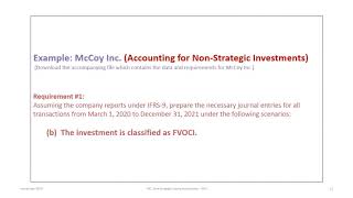 Accounting for Non-Strategic Equity Investments - FV-NI and FV-OCI: IFRS-9 (rev 2020) Update