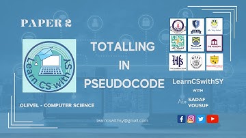 8.1.4 Standard methods of solution| Totalling - paper 2 #cambridge #computerscience #paper2