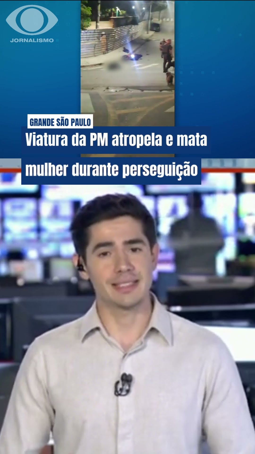 Viatura da PM atropela e mata mulher durante perseguição em SP #shorts