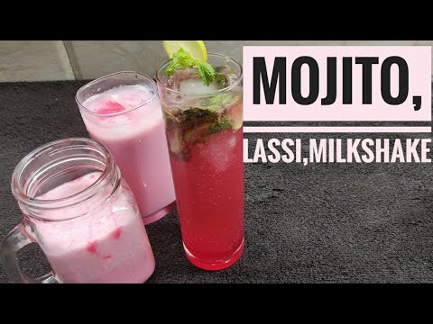 rose-sharbat-milkshake,-lassi,-mojito-||-summer-drink-||-roohafza-drinks-||-food-rewind