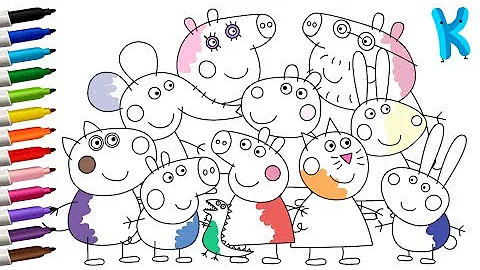 Świnka Peppa i Przyjaciele | Rysowanie | Kolorowanie dla dzieci | Animacja