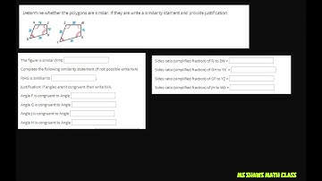 Determine whether the polygons are similar. Provide similarity statement with justification