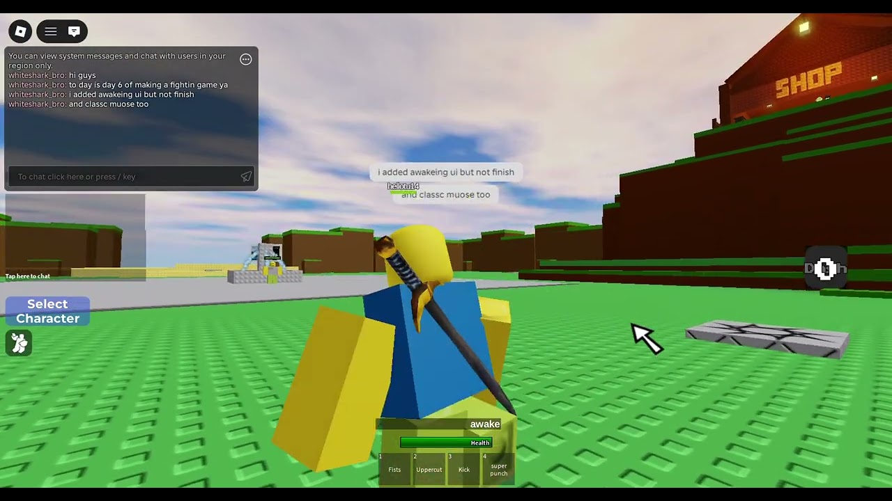 day 6 of making a fighting game: add emote and BALLER character in sharkless shark shark. pls sub