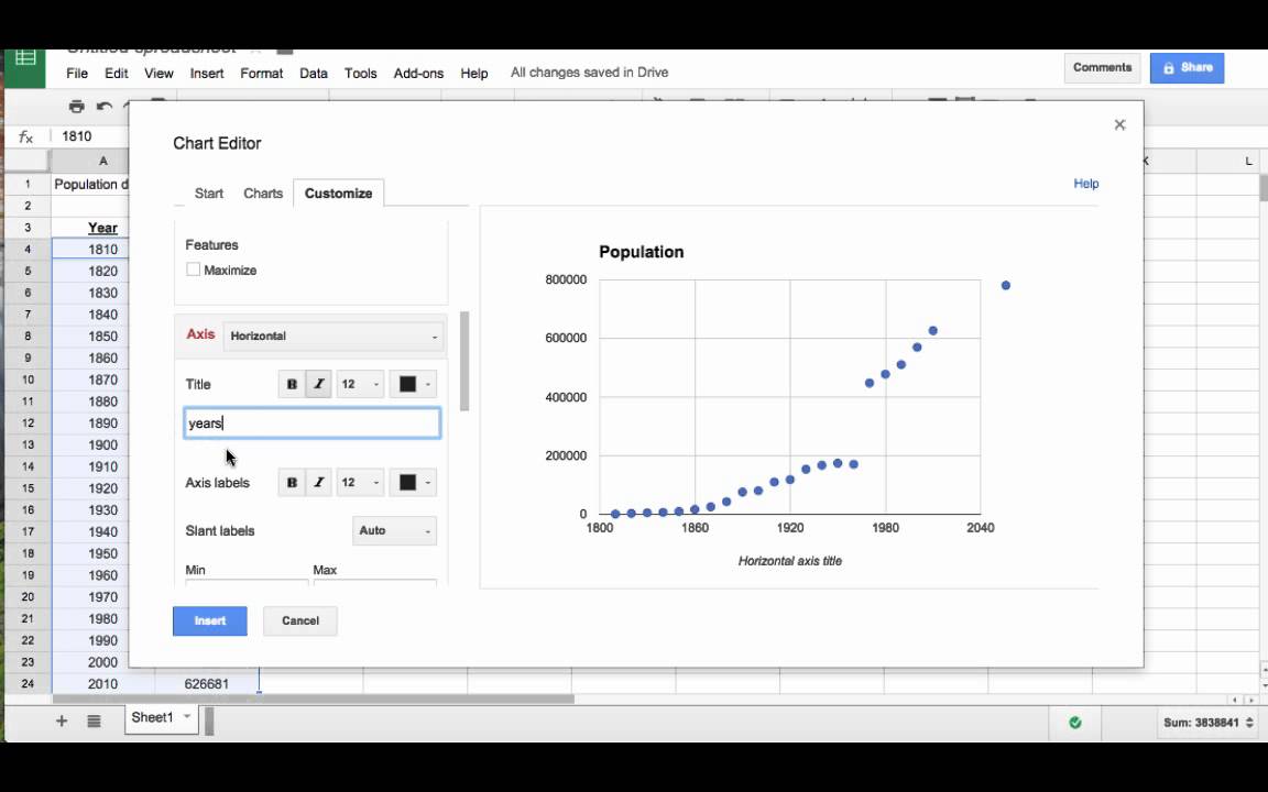 Google Sheets Chart Trendline