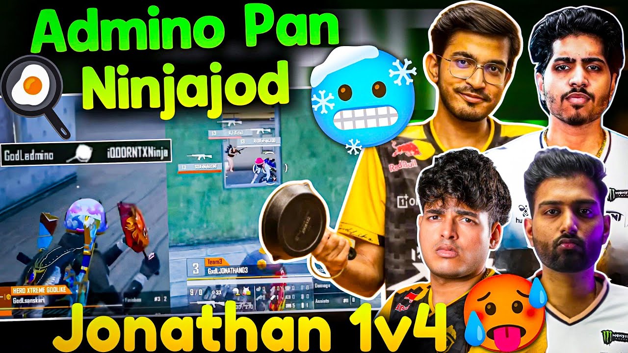 Admino Pan RNTX Ninjajod🍳🥶 Jonathan 1v4 Andha Push🥵 Record 27 Finishes WWCD In BGIS ~ Soul😱