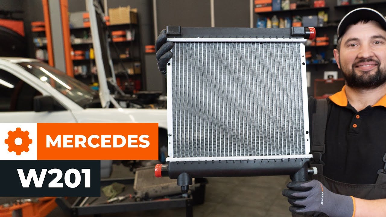 W201 Radiator How to change engine radiator and thermostat on MERCEDES W201 [TUTORIAL ...