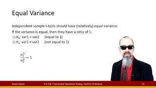 9.2 Two-Sample z and t Confidence Intervals and Variance