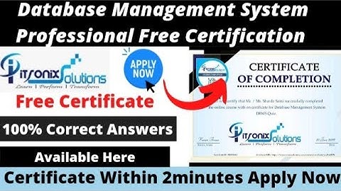 Database Management System Professional free certification | Database Management System Certificate