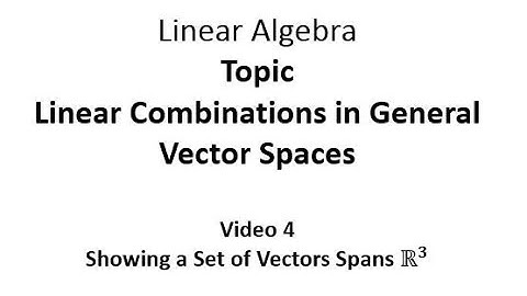 Showing that a Set of Vectors Spans R^3