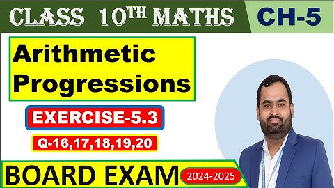 Class 10th Chapter 5 Arithmetic Progression Exercise 5.3 Q16to Q20New Book PSEB CBSE 2023-2024