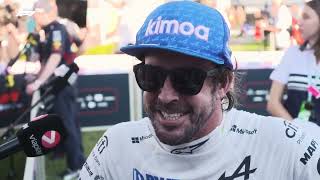 Fernando Alonso and Esteban Ocon post race interview AUSTRALIAN GP 2022