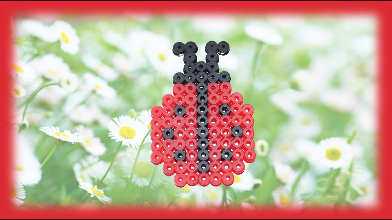 Ladybird Ladybug insect small handmade Hama beaded coaster 