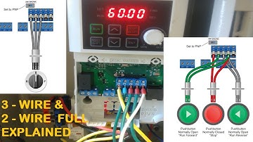 LS ELECTRIC - M100|VFD 3 Wire & 2 Wire Control Wiring with Push Button VFD Parameters Programming  .