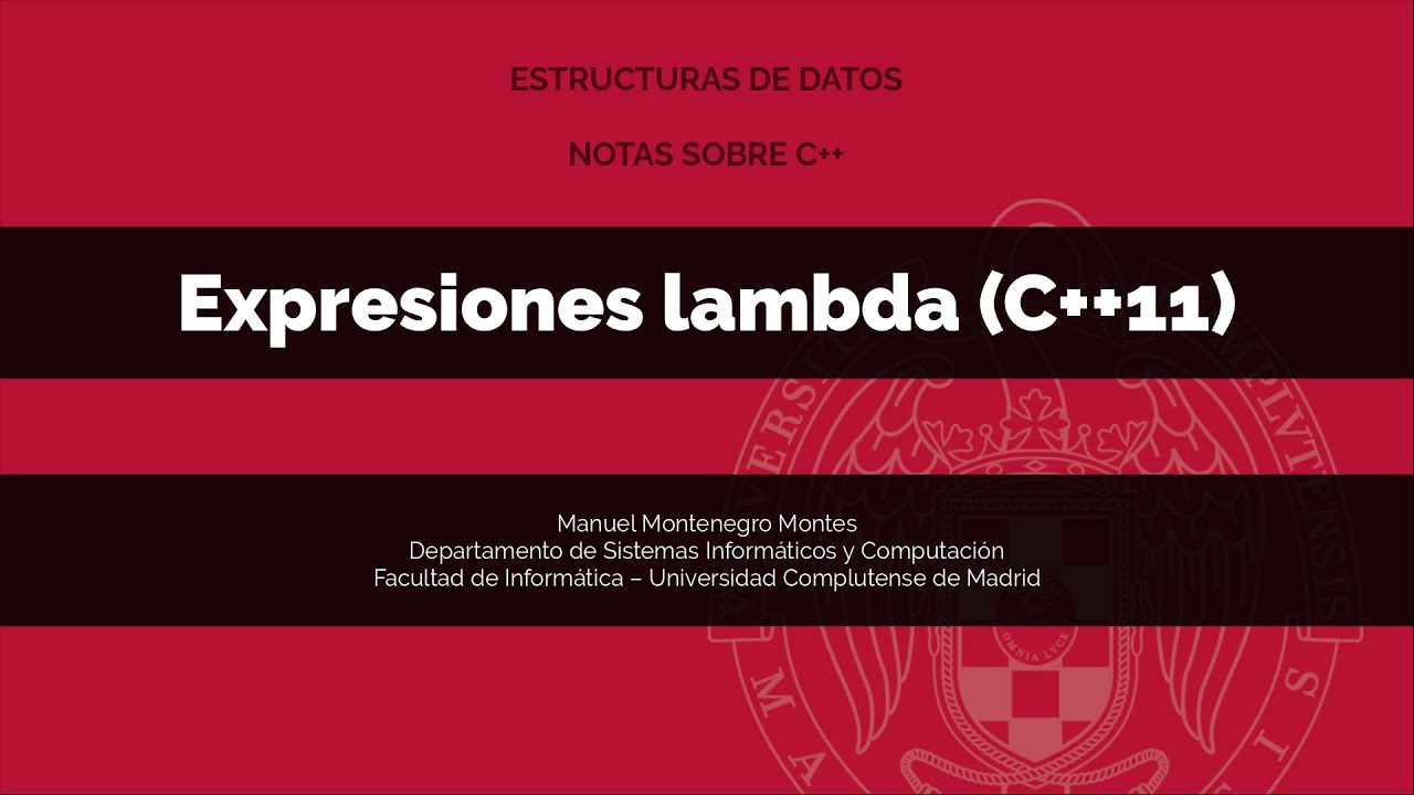 Notas sobre C++: Expresiones Lambda (C++11) - YouTube