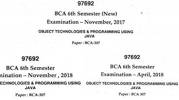 BCA 6th SEM.Object technologies and programming using java exam paper 2017 with 2018