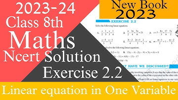Class-8 Maths  Ex-2.2 Q1 to Q10 (Linear Equation In One Variable)  Chapter 2   CBSE Syllabus 2023-24