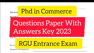 Phd in Commerce Question paper 2023 ll RGUCET 2023 ll Answer key ll   CUET Phd Commerce QP 2023