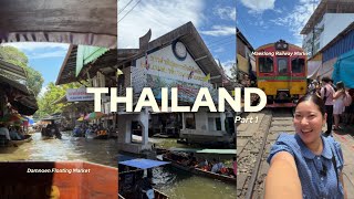 Thailand 2026 part 1 🇹🇭 arrival at DMK airport, damnoen floating market + maeklong railway market ✨