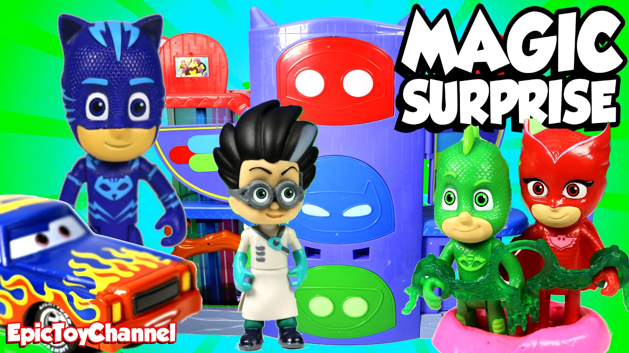 SURPRISE TOYS MAGIC with PJ Masks!  Where is Catboy? Disney Cars Toy Surprise with Surprise Eggs!