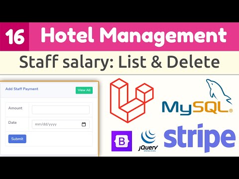 Laravel Full Course - Hotel Management System #16|Manage Staff Salary-Read & Delete|Laravel Tutorial