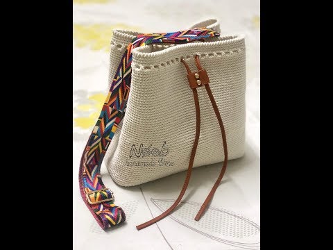 Hướng dẫn móc túi dây rút Vintage - Phần 1 (cách vô đế) | túi dù dây rút