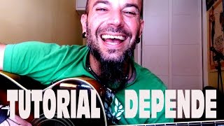 Video thumbnail of "Como tocar DEPENDE de JARABE DE PALO; Tutorial GUITARRA FACIL"