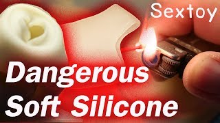 Silicone vs fire TEST, Dangerous in Soft silicone is easily set on fire -sub Eng screenshot 3