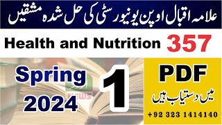 AIOU Solved Assignment Code 357 Spring 2024  | AIOU Code 357 Solved Assignment No.1 Spring 2024