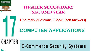 12th computer application chapter 17 E Commerce Security System one mark book back answers