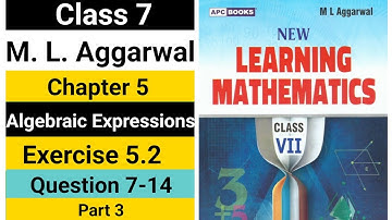 class 7 math | ml aggarwal | chapter 5 algebraic expressions | exercise 5.2 | part 3 | question 7-14