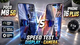POCO M8 vs iPhone 16 Plus | Speed Test, Display, Camera Comparison