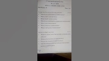 B.A. 1st semester, English communication, common questions paper of AECC-1 (CBCS),2022.