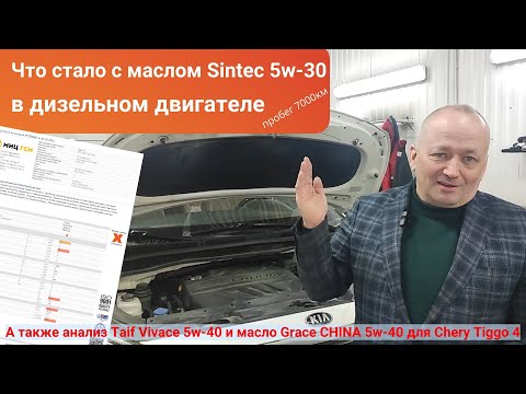 Что стало с маслом Sintec 5w-30 в дизельном двигателе, Taif Vivace 5w-40 и Grace 5w-40 для китайца.