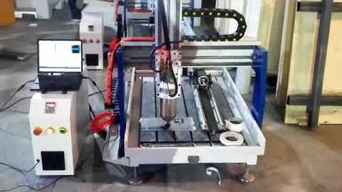 test video of cnc router machine AKG 6090 with rotary  for  IRELAV