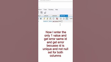 Unique and Not Null Values In SQL Database #Short