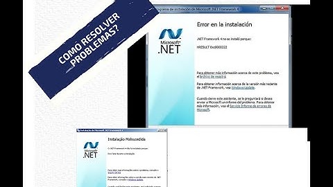 como resolver o erro net Framework instalação mal sucedida todas as Versões