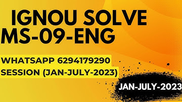 ms-9 solved assignment 2022-23 / ms-9solved assignment 2023 in english/ ignou ms-9