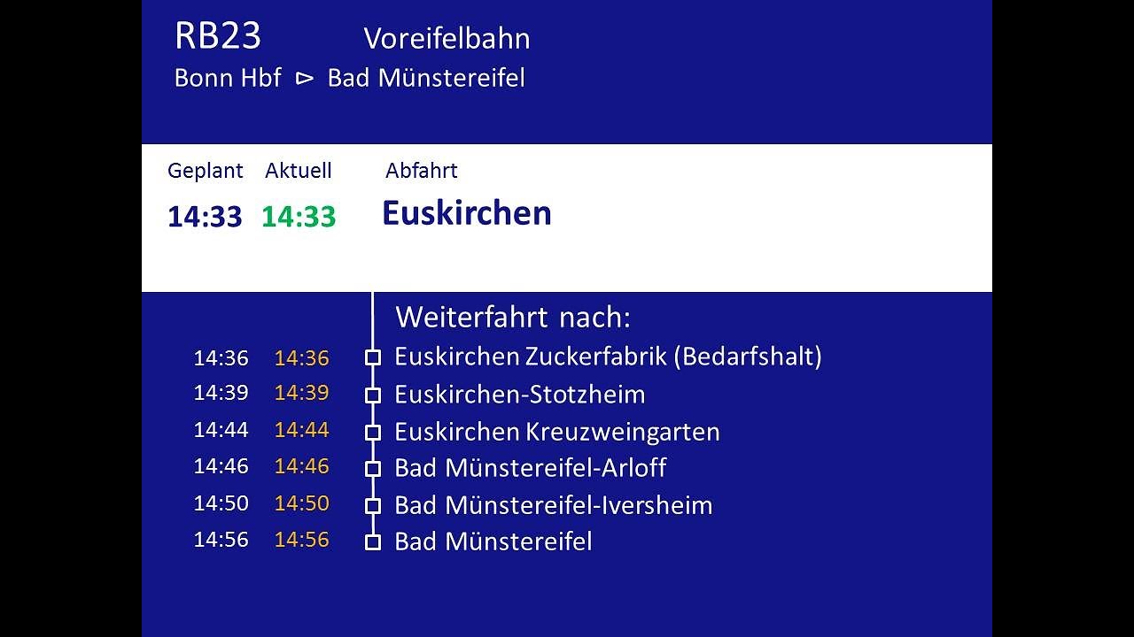 [DB Regio VAREO] Ansagen RB23 Euskirchen - Bad Münstereifel