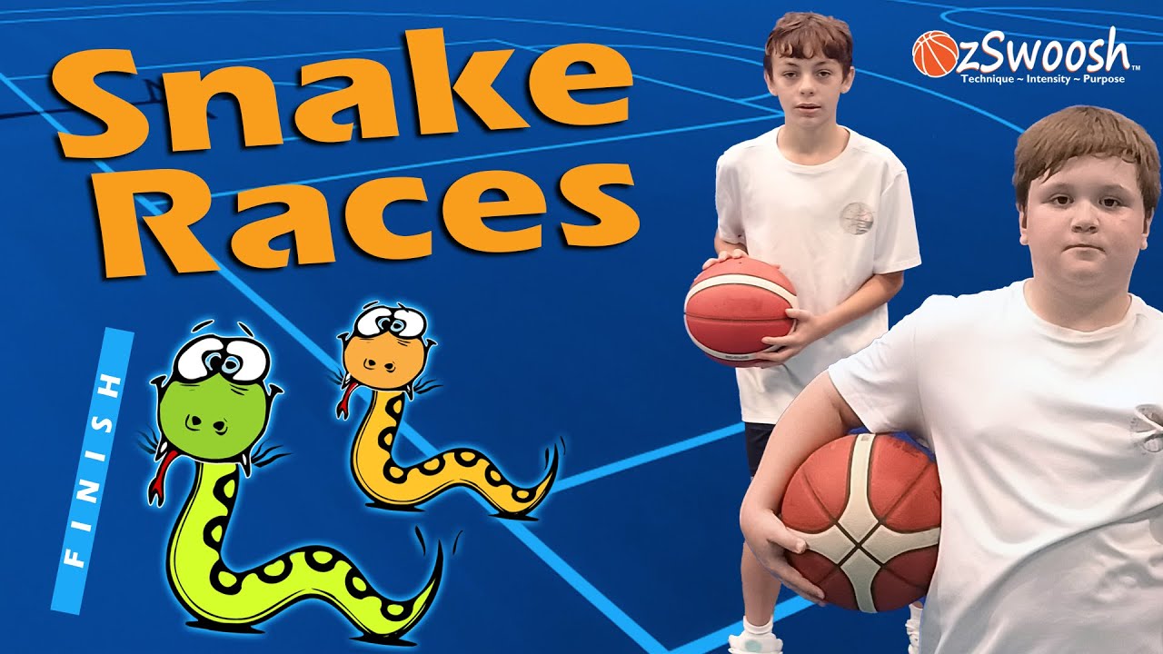 FUN Basketball Drills for Kids - Snake Race Dribbling Drill 🐍 - YouTube