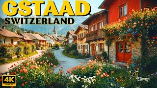 spring in gstaad, switzerland 🇨🇭 walking tour 4k | switzerland’s most expensive alpine village 🇨🇭