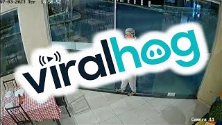 The Best Way To Fix A Glass Door Is To Shatter It || ViralHog