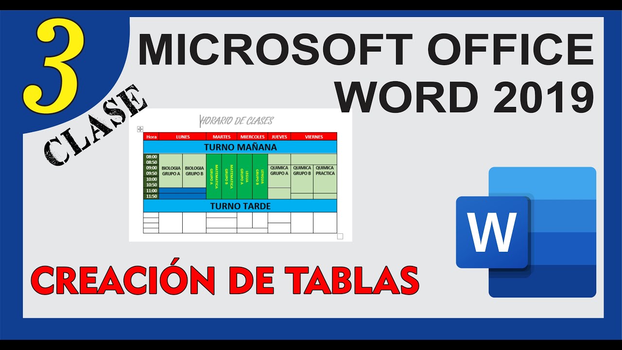 Microsoft Word 2019 Creación de Tablas en el Programa YouTube